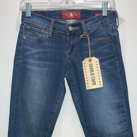 LUCKY BRAND SIZE 00 NWT CHARLIE CAPRI JEANS - Picture 2 of 10